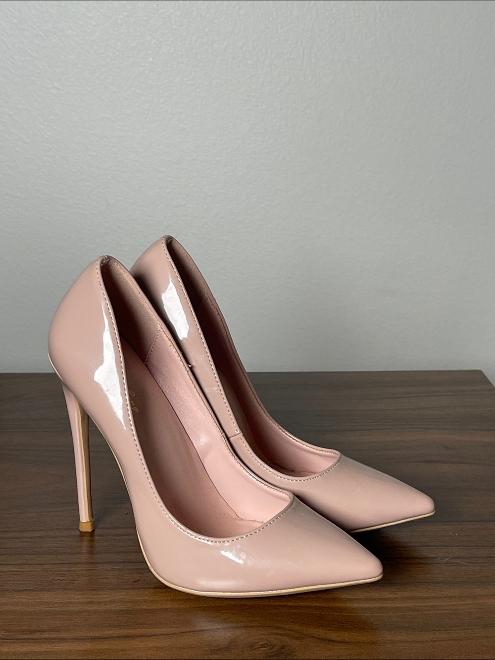 Seychelles Patent Pointed-Toe Pumps in Blush Pink